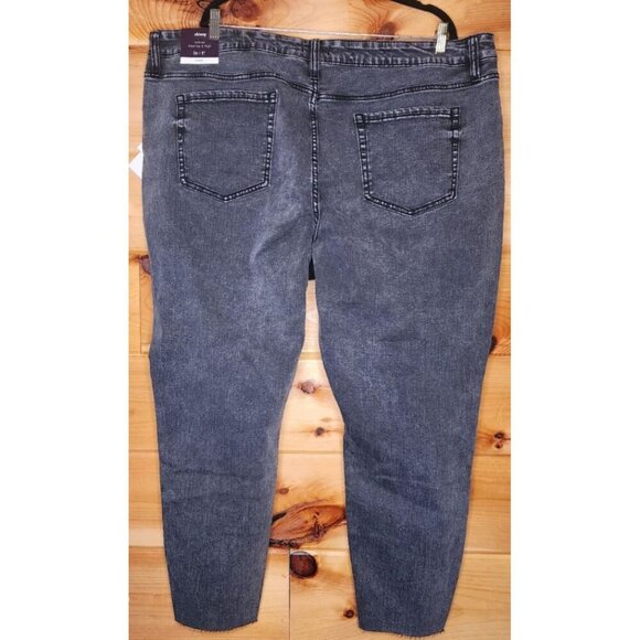 Ava & Viv Women's Mid-Rise Cropped Skinny Jeans, Charcoal Size 26 - Picture 2 of 14